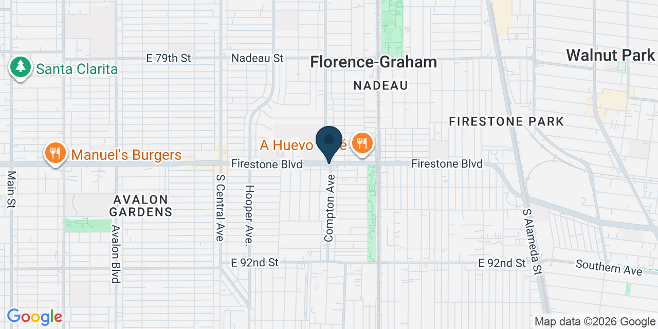 Map showing Florence-Graham, Los Angeles County, CA