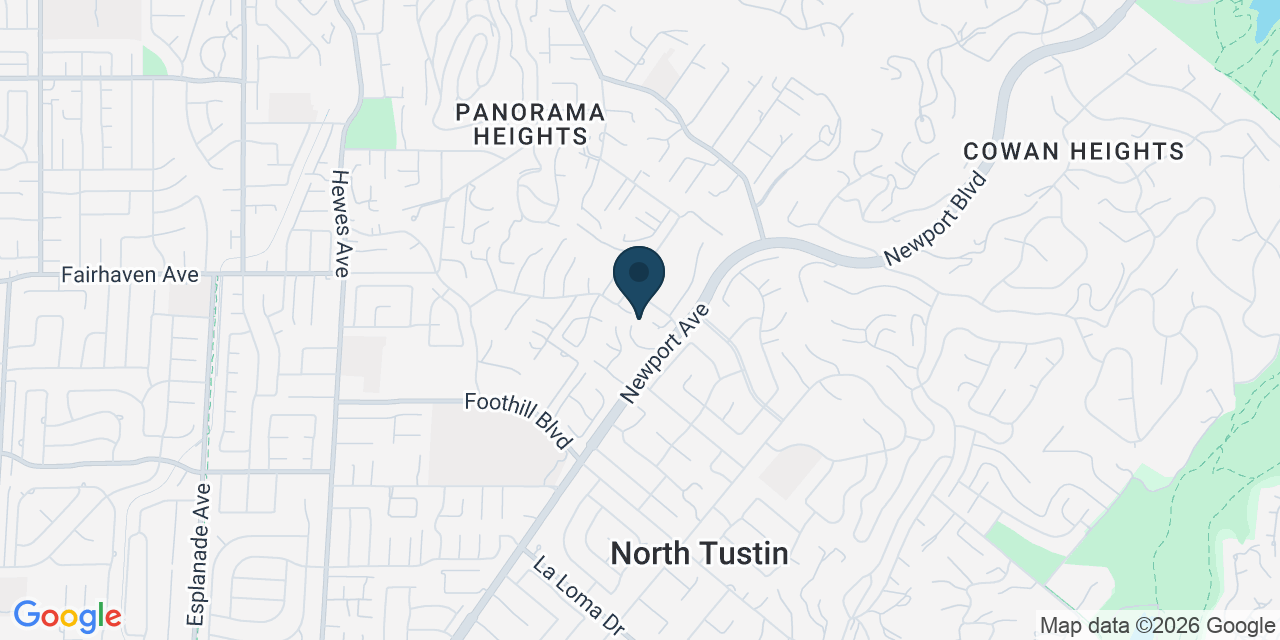 Map showing Santa Ana, Orange County, CA