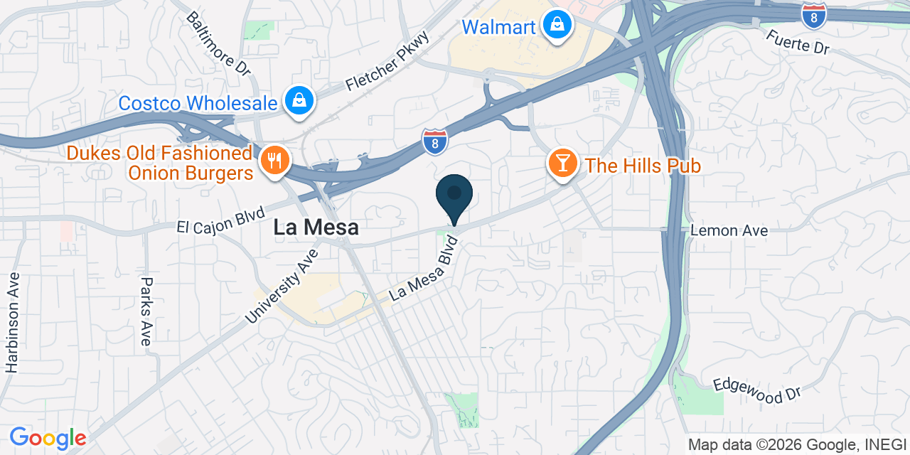 Map showing La Mesa, San Diego County, CA