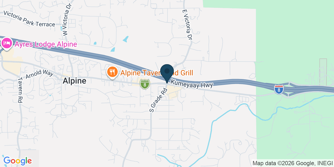 Map showing Alpine, San Diego County, CA