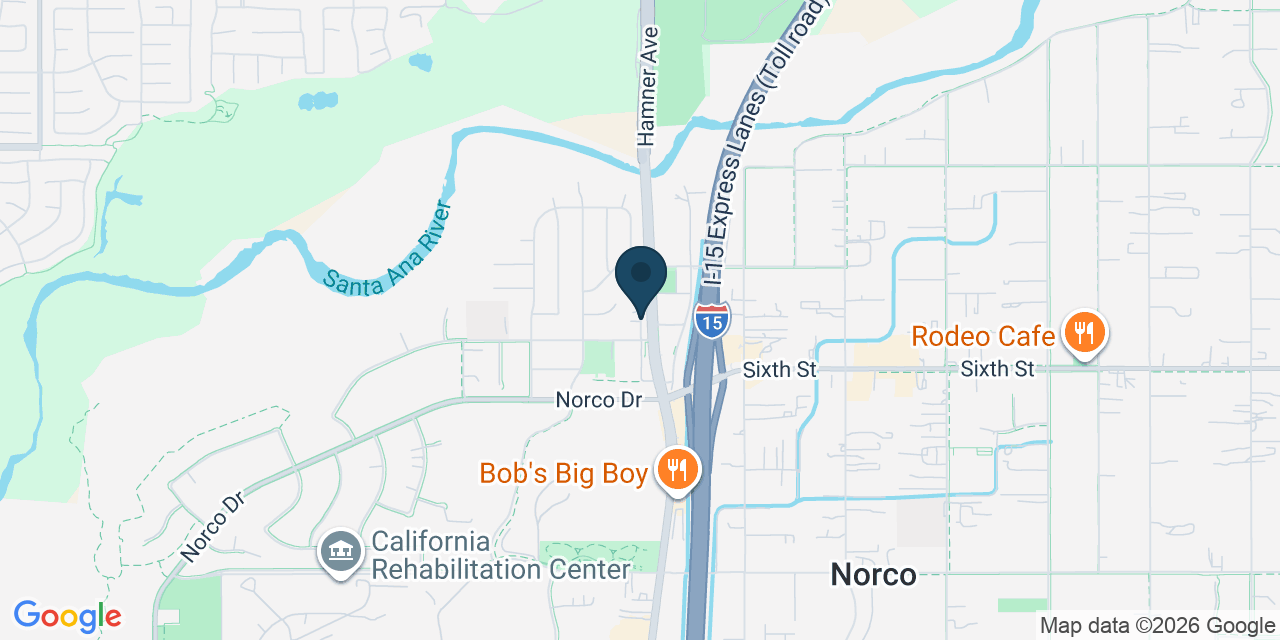 Map showing Norco, Riverside County, CA