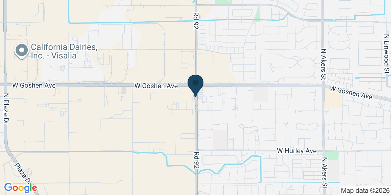 Map showing Tulare County, CA