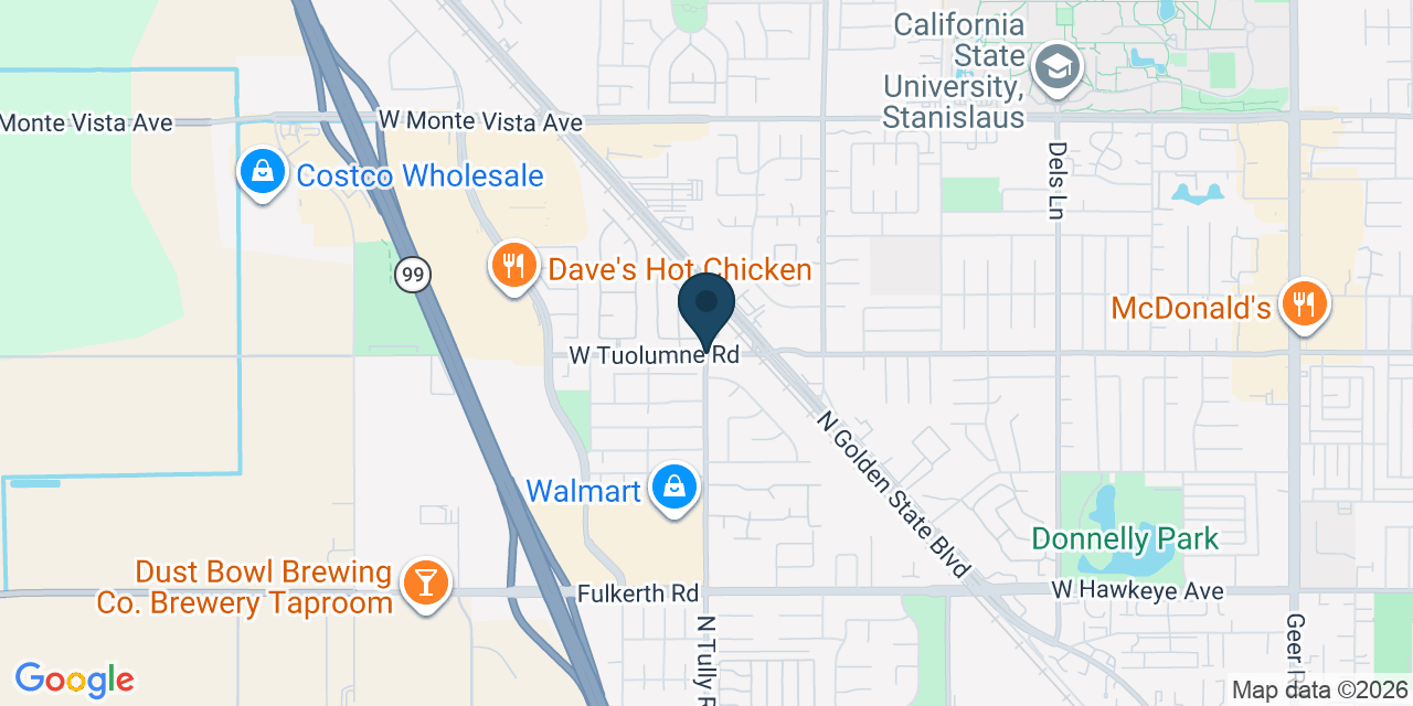 Map showing Stanislaus County, CA