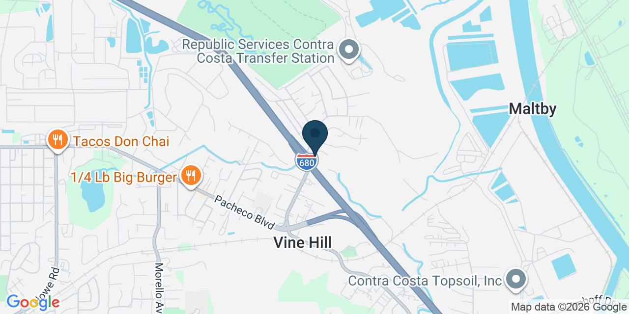 Map showing Contra Costa County, CA