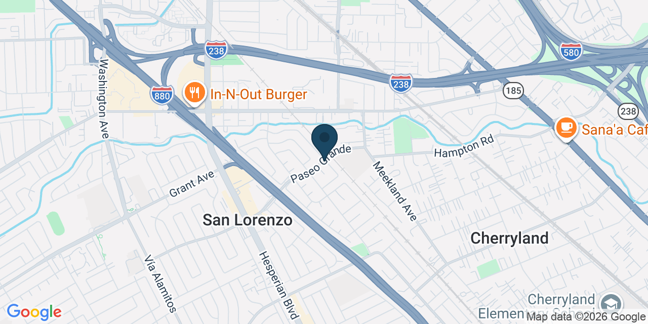 Map showing San Lorenzo, Alameda County, CA