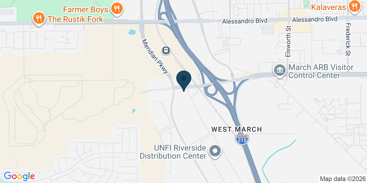 Map showing March Air Reserve Base, Riverside County, CA