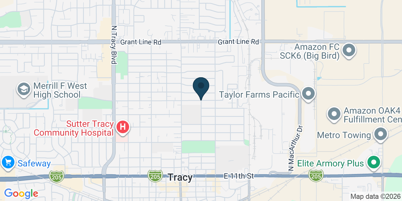 Map showing Tracy, San Joaquin County, CA