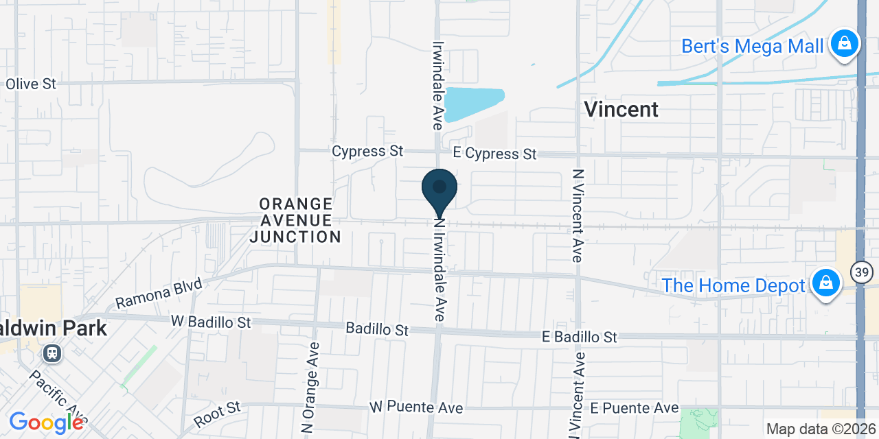 Map showing Covina, Los Angeles County, CA