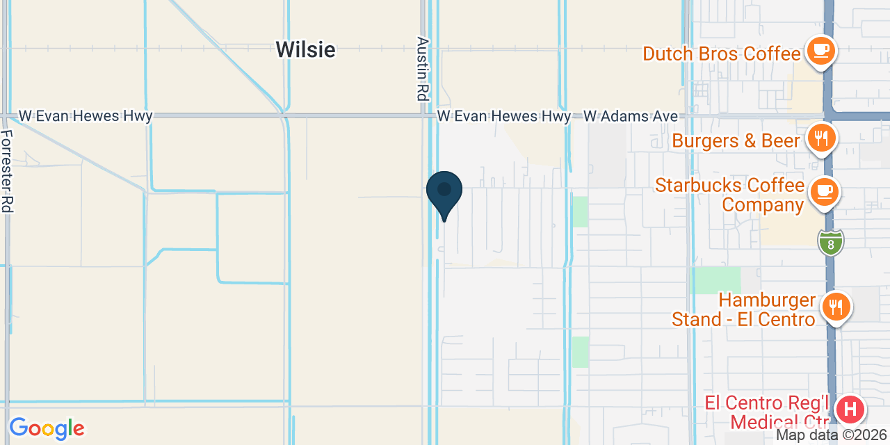 Map showing El Centro, Imperial County, CA