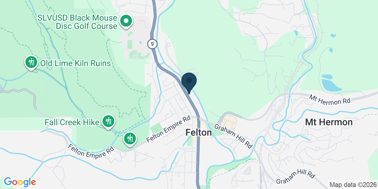 Map showing Felton, Santa Cruz County, CA