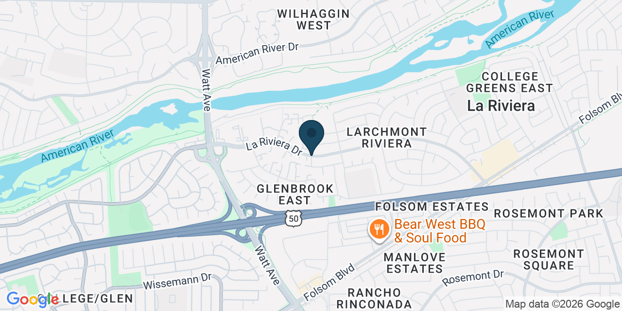 Map showing La Riviera, Sacramento County, CA