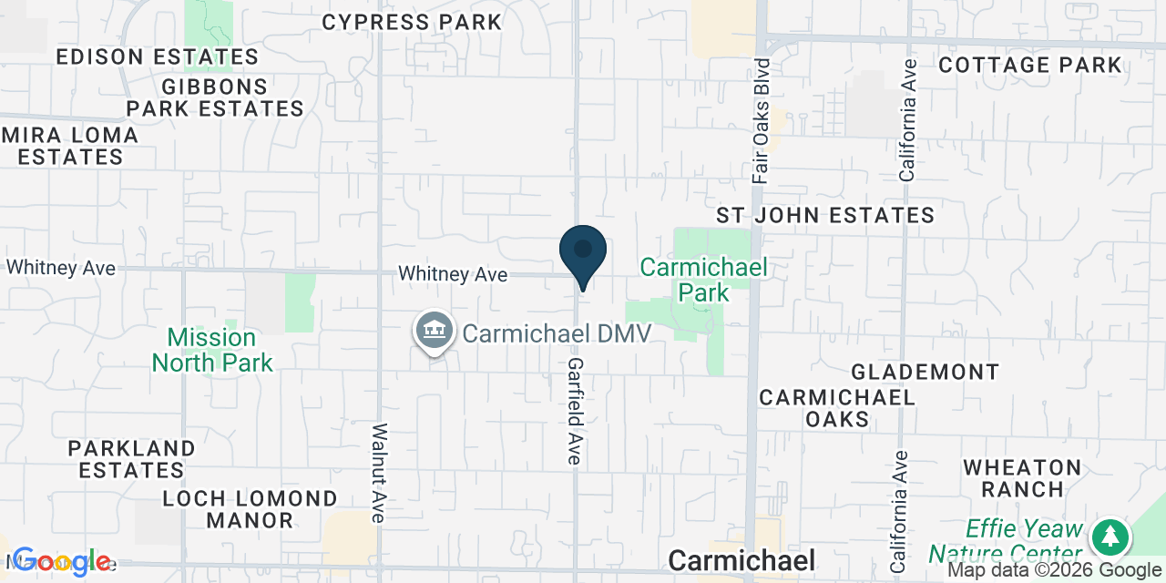 Map showing Carmichael, Sacramento County, CA