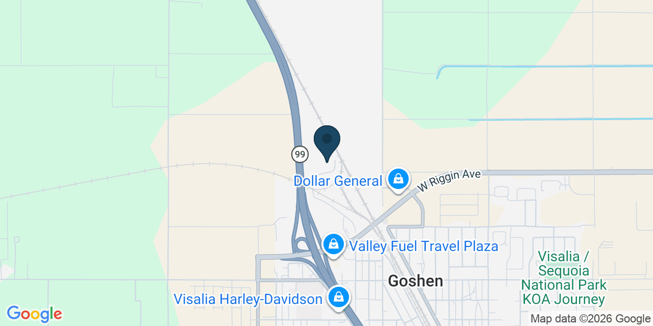 Map showing Goshen, Tulare County, CA