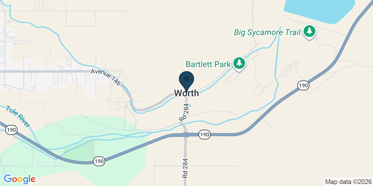 Map showing Tulare County, CA
