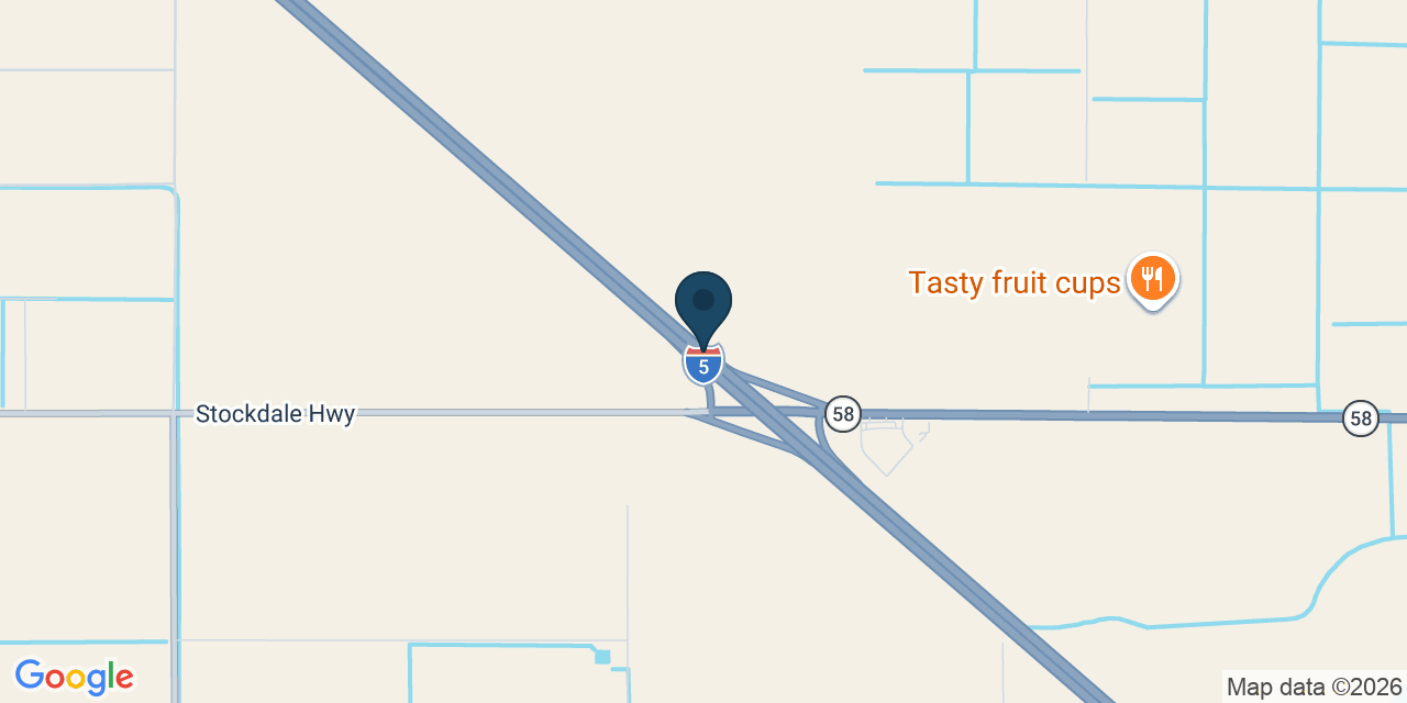 Map showing Kern County, CA