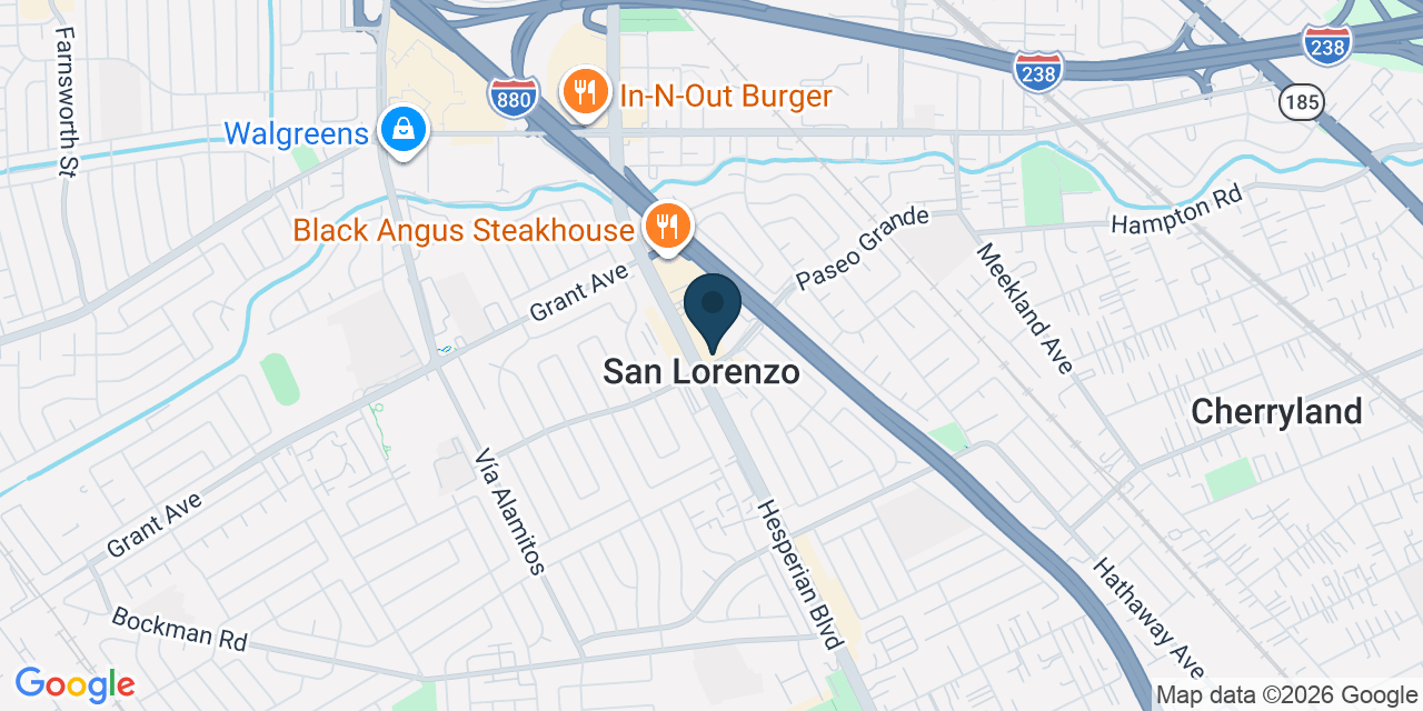 Map showing San Lorenzo, Alameda County, CA