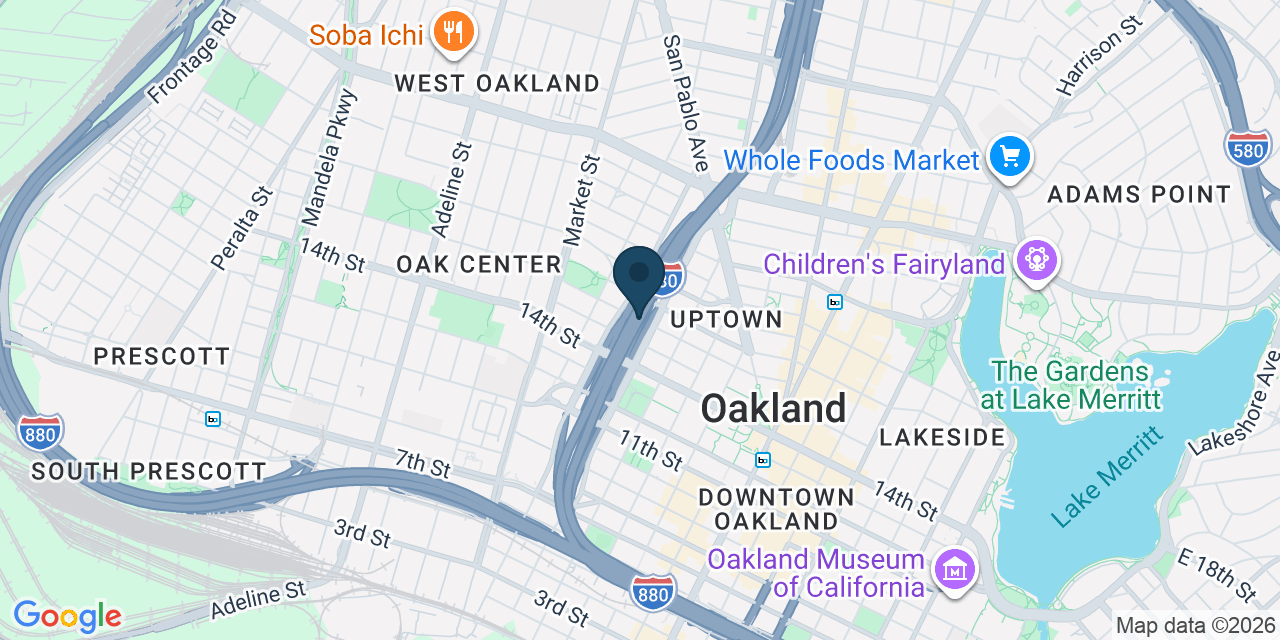 Map showing Oakland, Alameda County, CA