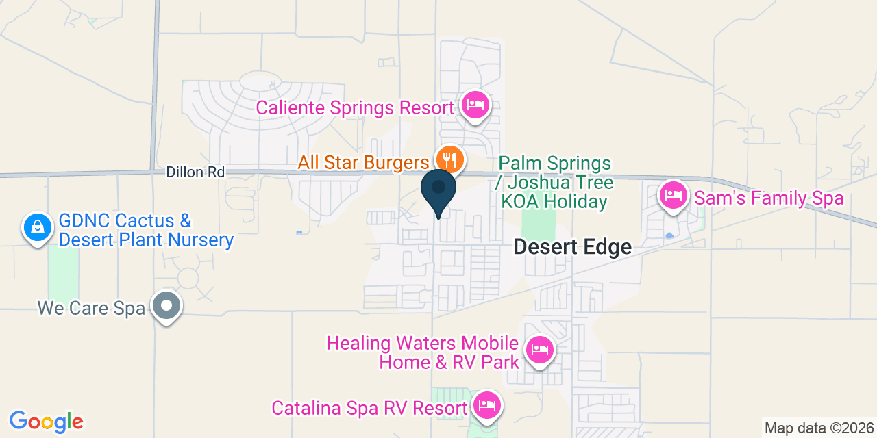 Map showing Desert Hot Springs, Riverside County, CA