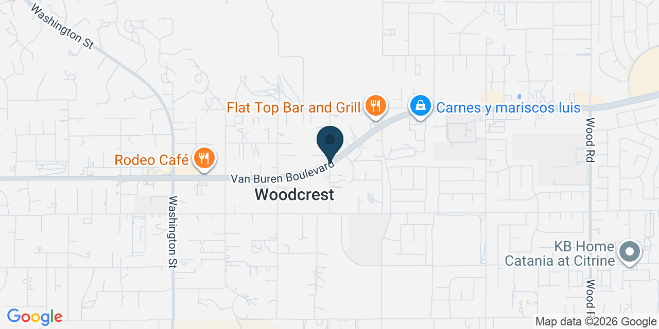 Map showing Woodcrest, Riverside County, CA