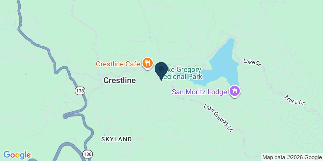 Map showing Crestline, San Bernardino County, CA