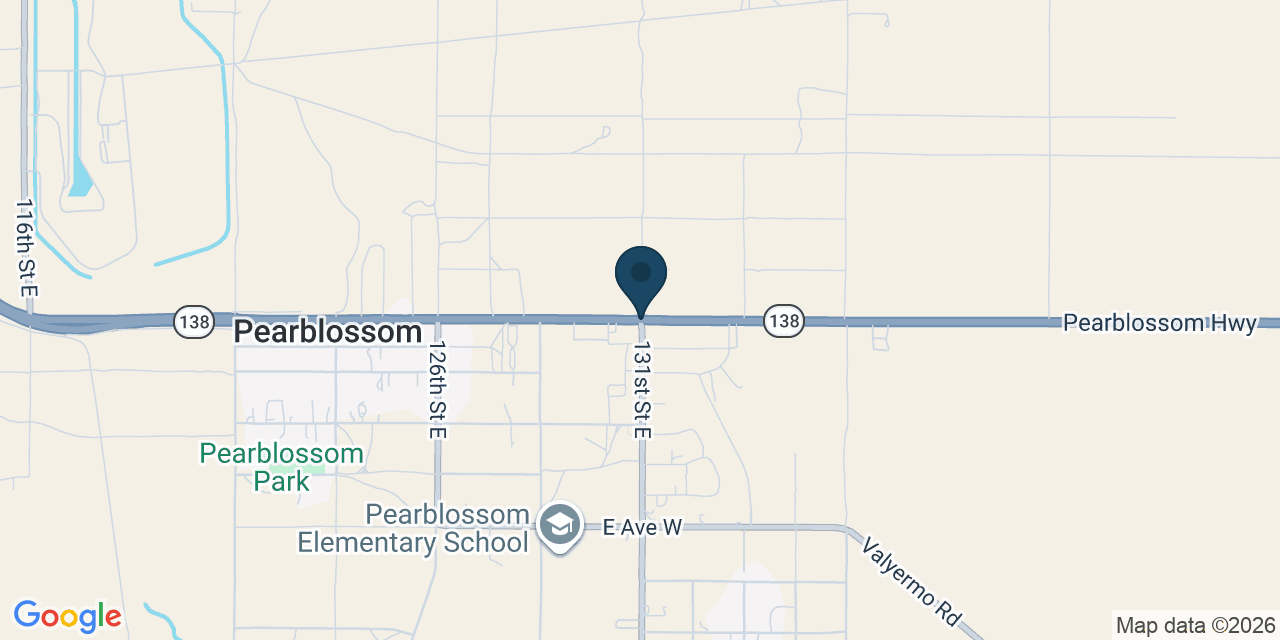 Map showing Pearblossom, Los Angeles County, CA