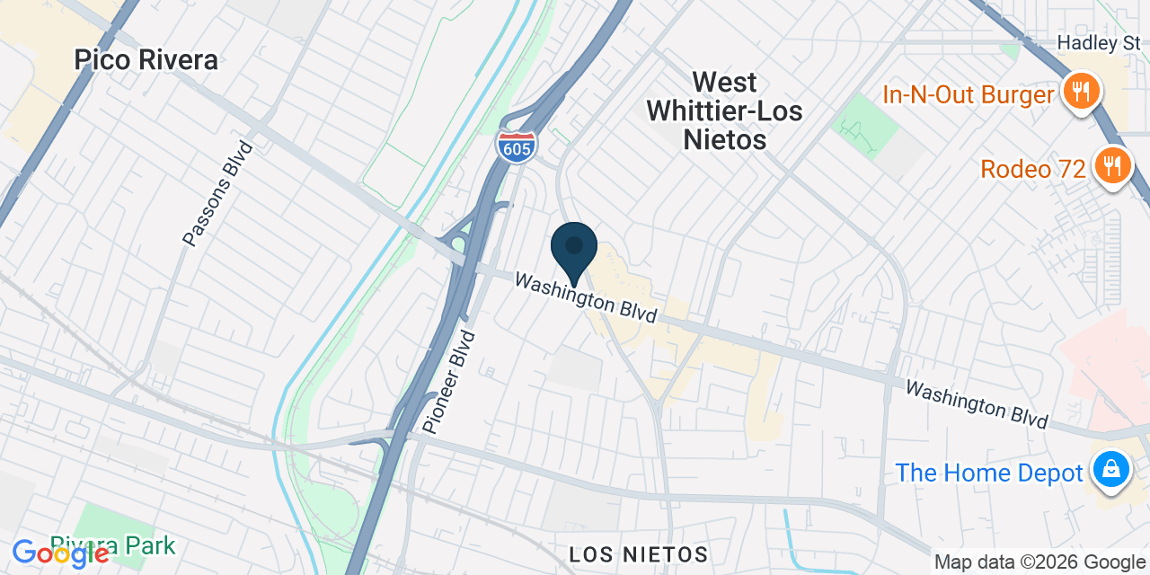 Map showing Whittier, Los Angeles County, CA