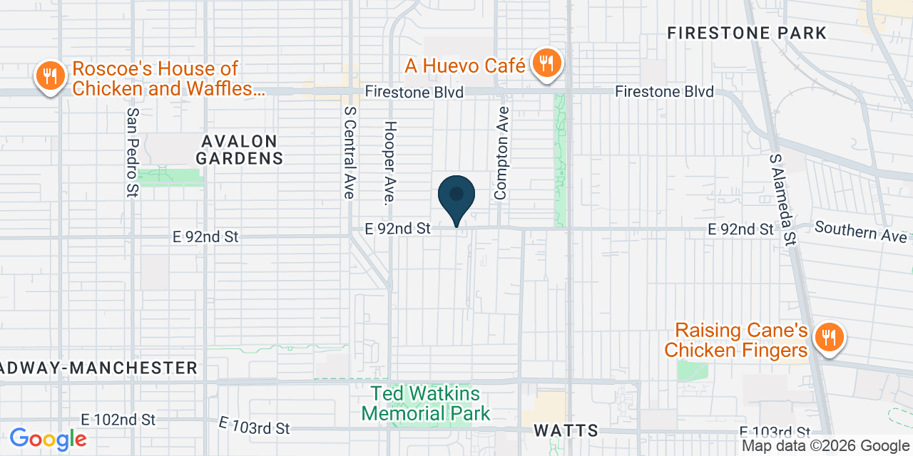 Map showing Florence-Graham, Los Angeles County, CA