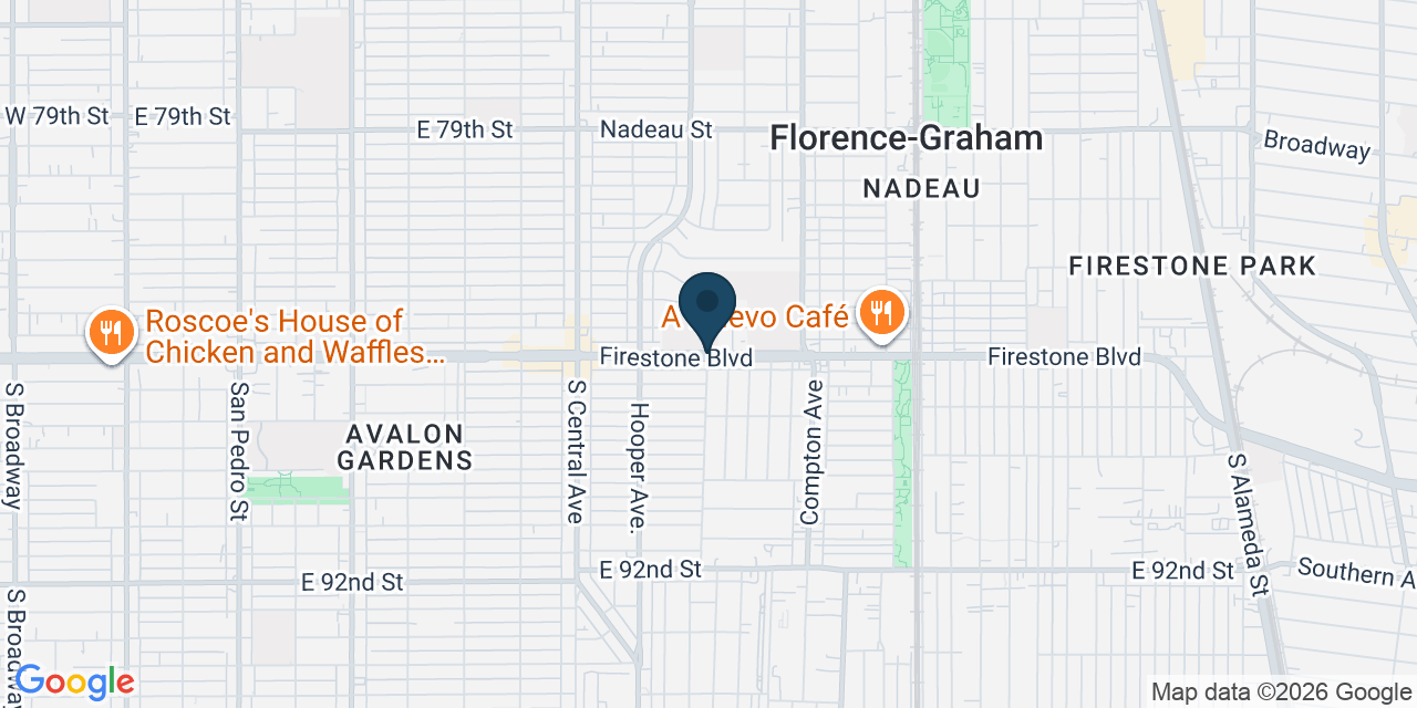Map showing Florence-Graham, Los Angeles County, CA