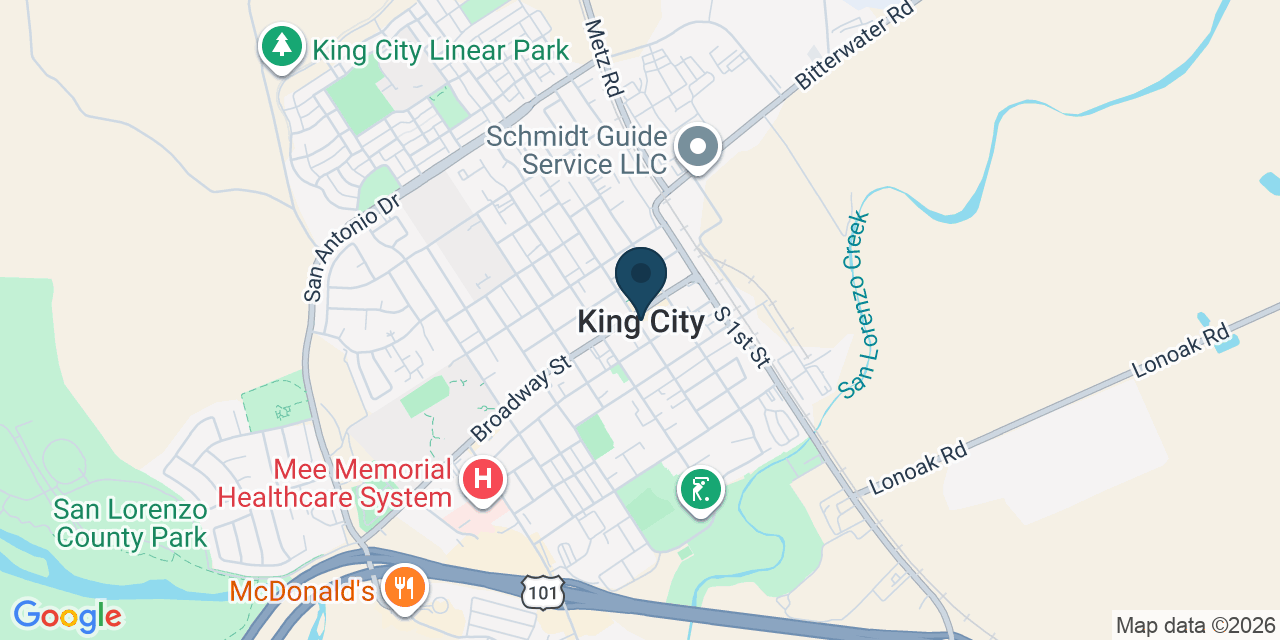 Map showing King City, Monterey County, CA