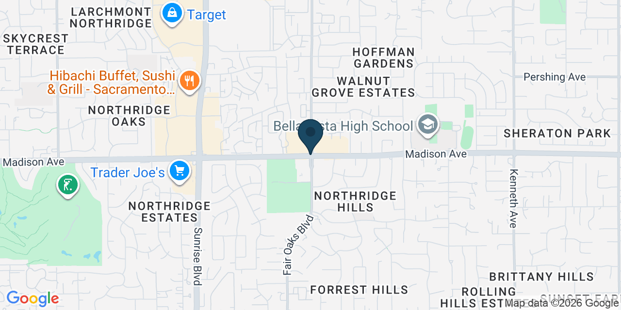 Map showing Fair Oaks, Sacramento County, CA