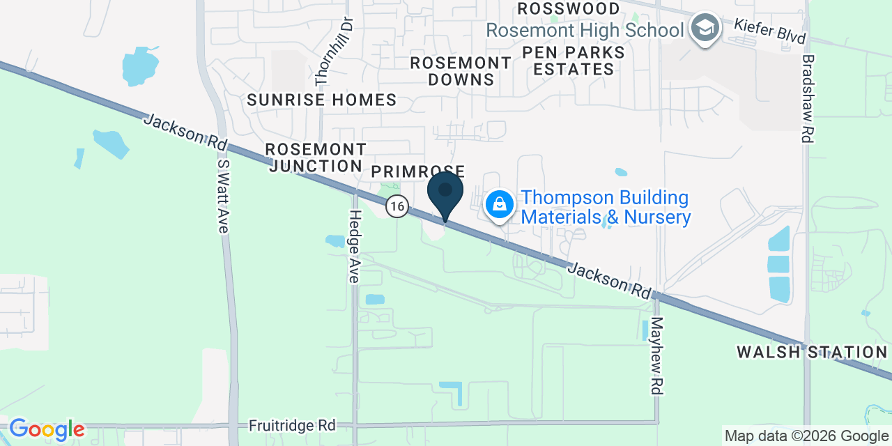 Map showing Rosemont, Sacramento County, CA