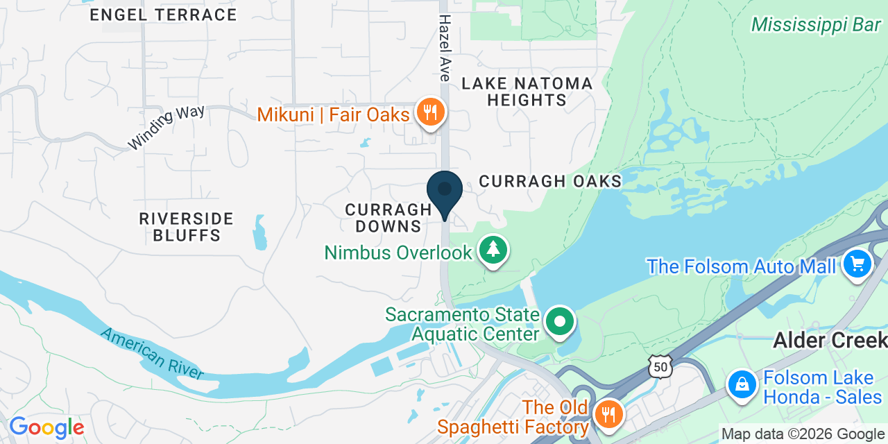 Map showing Fair Oaks, Sacramento County, CA