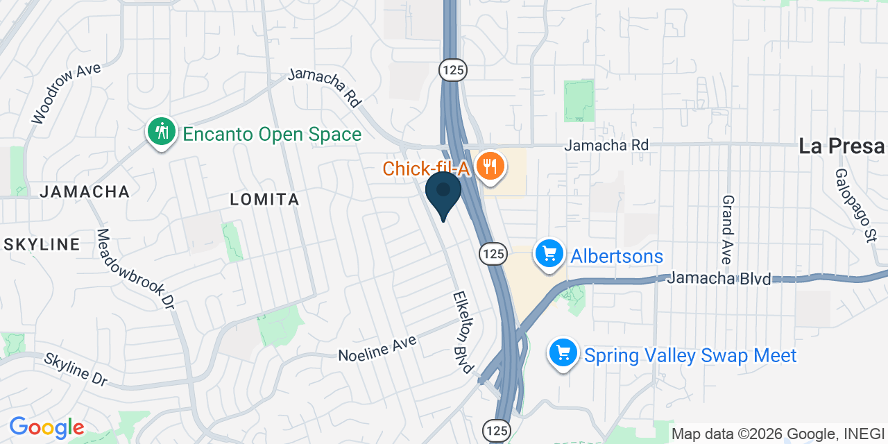 Map showing Spring Valley, San Diego County, CA