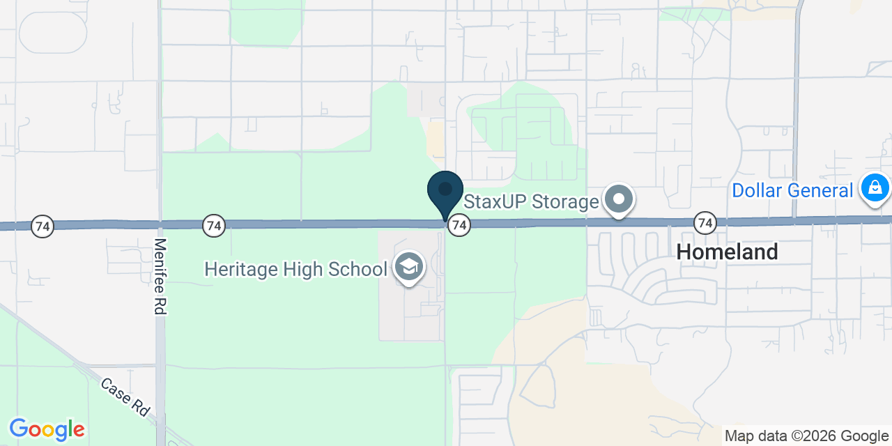 Map showing Menifee, Riverside County, CA