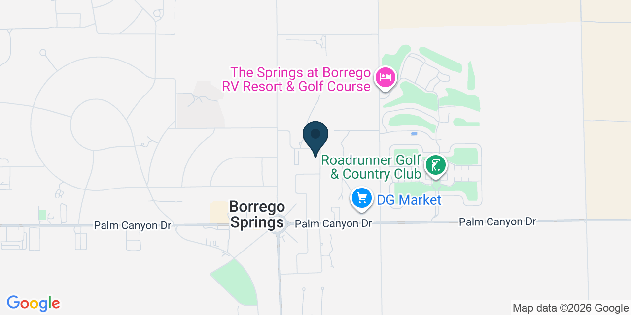 Map showing Borrego Springs, San Diego County, CA