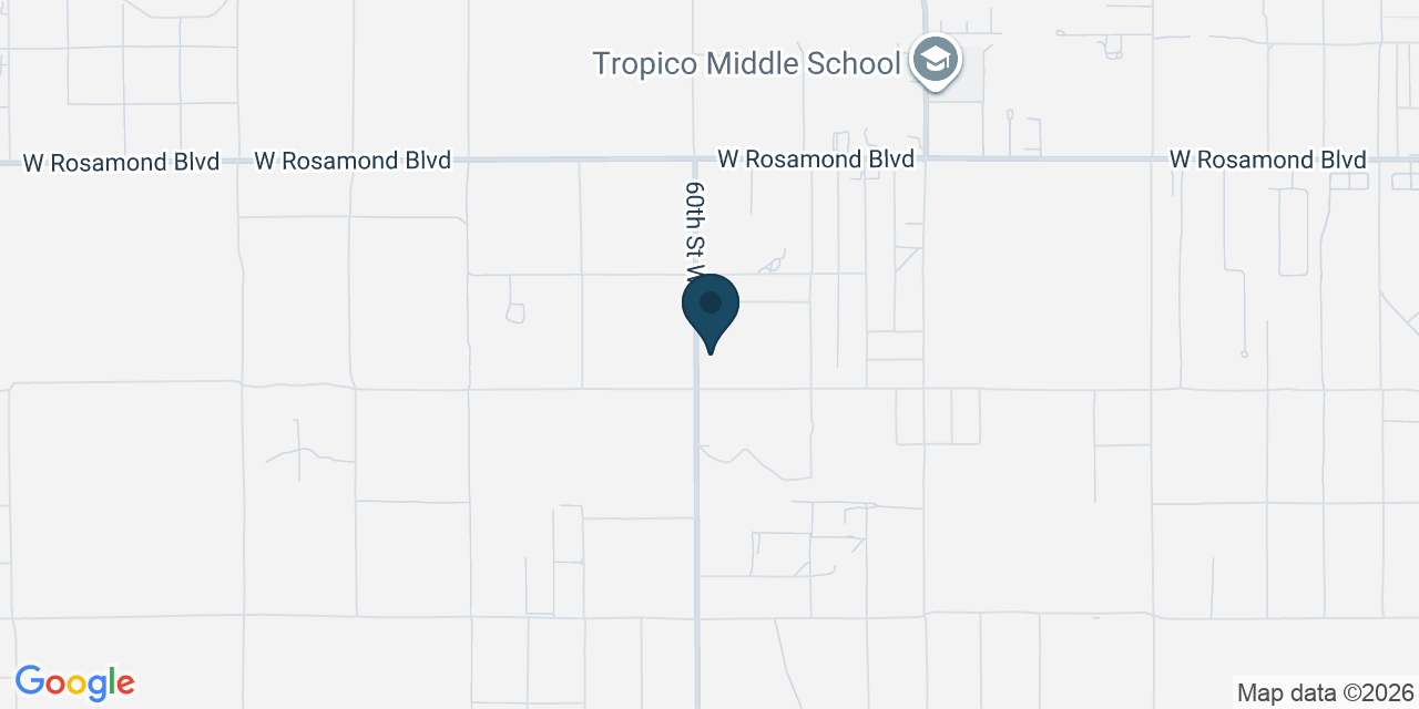Map showing Rosamond, Kern County, CA