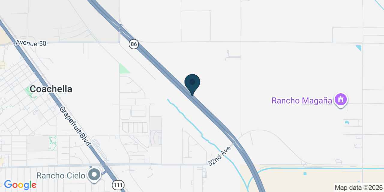 Map showing Coachella, Riverside County, CA