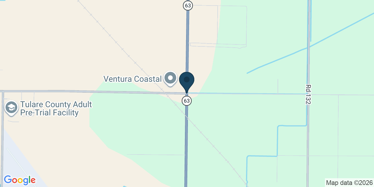 Map showing Tulare County, CA