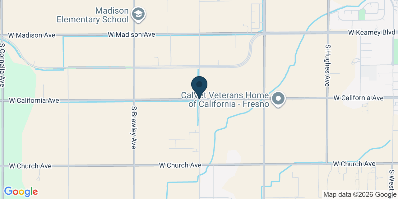 Map showing Fresno County, CA