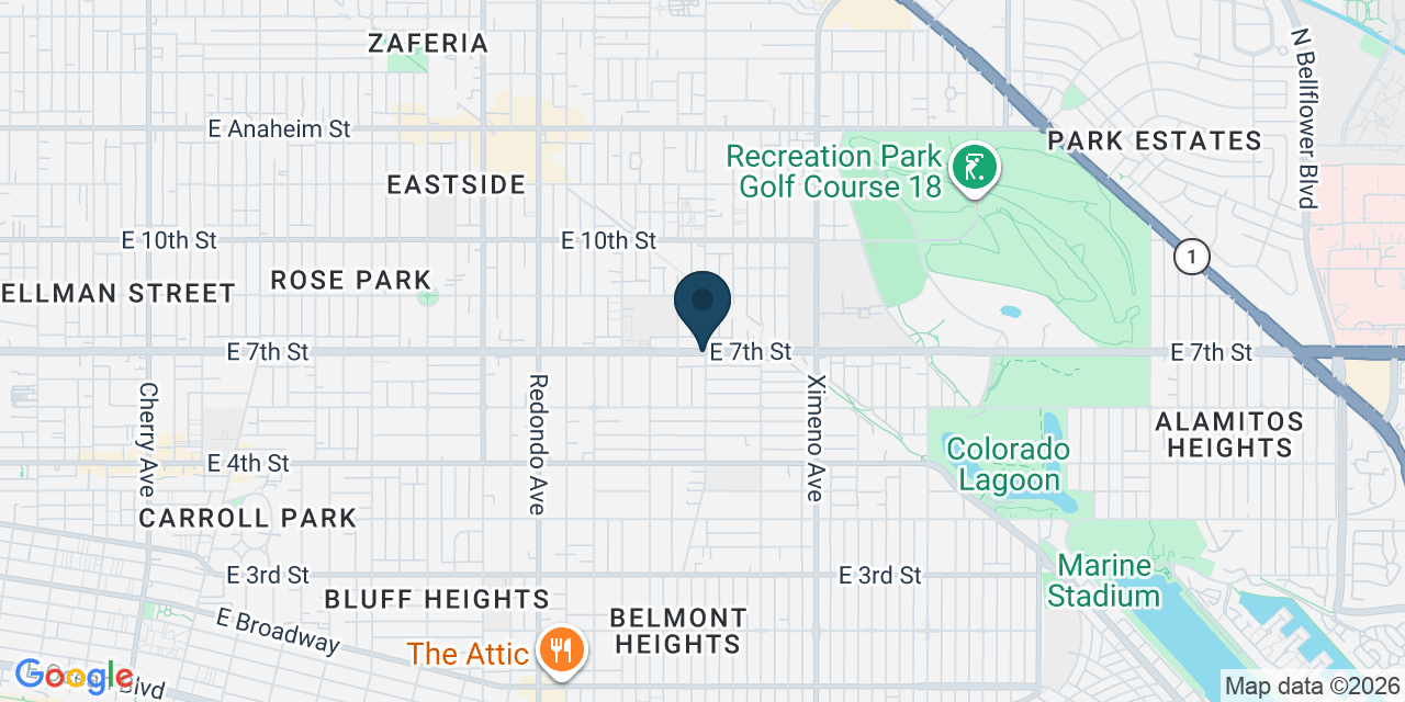 Map showing Long Beach, Los Angeles County, CA