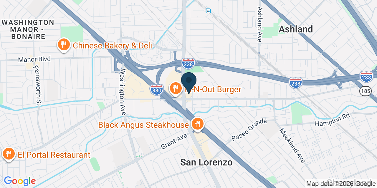Map showing San Lorenzo, Alameda County, CA