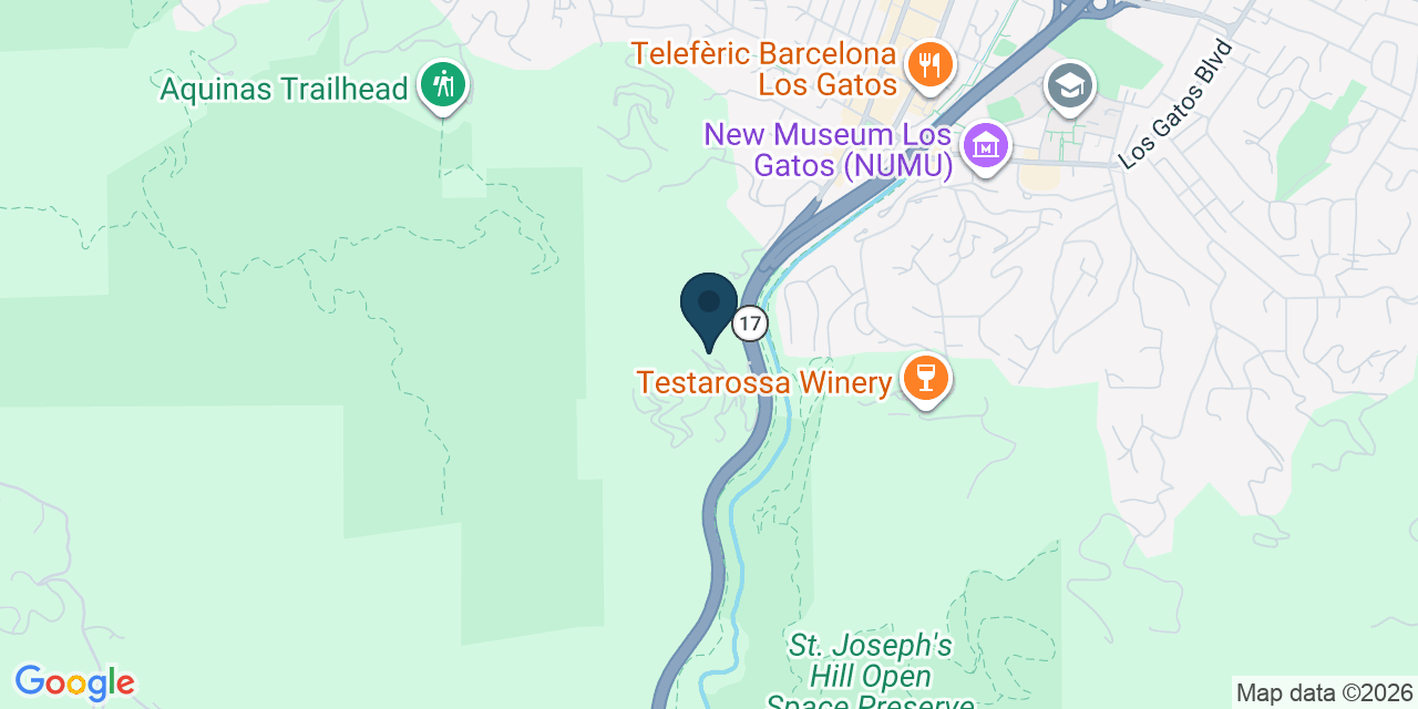 Map showing Los Gatos, Santa Clara County, CA