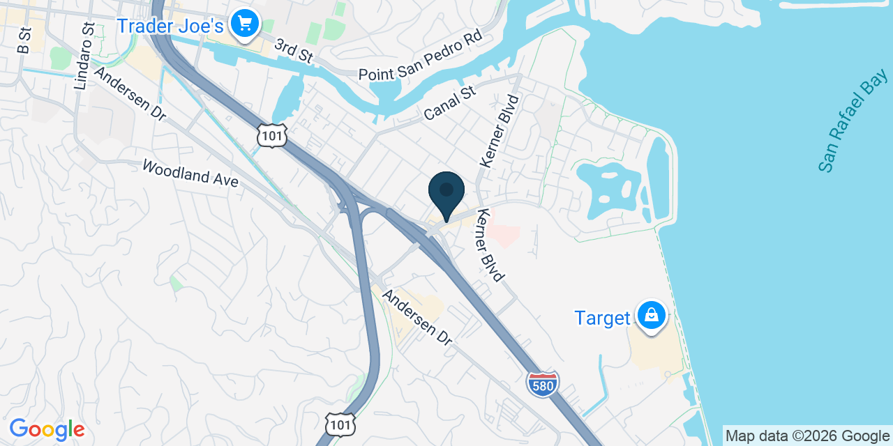 Map showing San Rafael, Marin County, CA