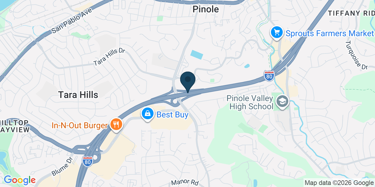 Map showing Pinole, Contra Costa County, CA