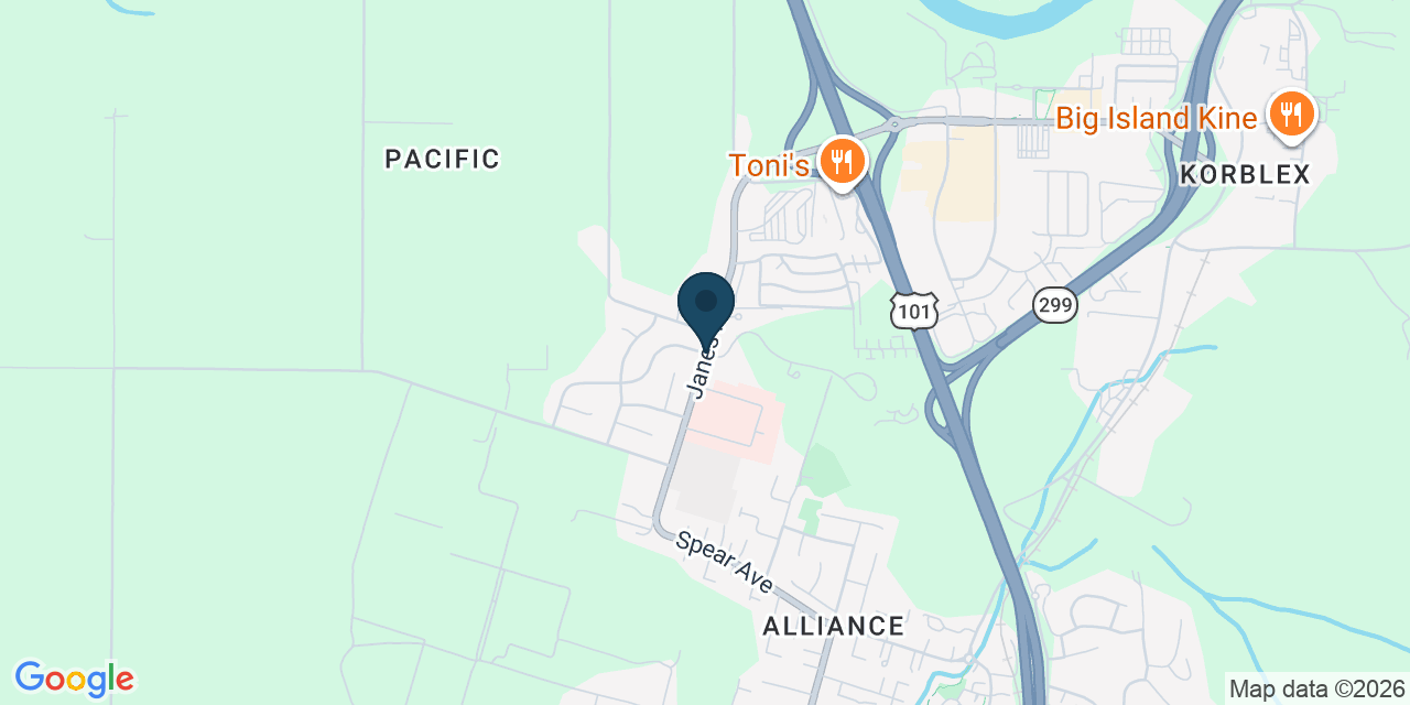 Map showing Pacific, Humboldt County, CA