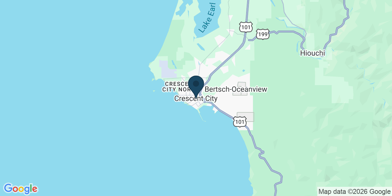 Map showing Crescent City, Del Norte County, CA