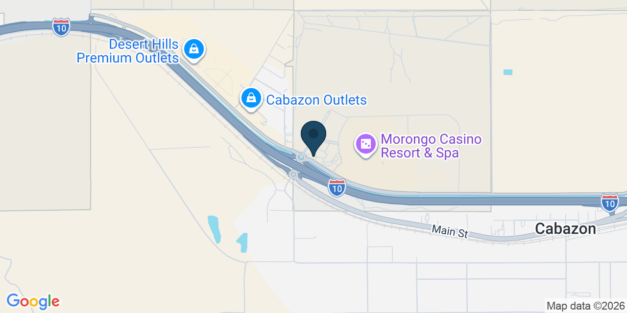 Map showing Cabazon, Riverside County, CA