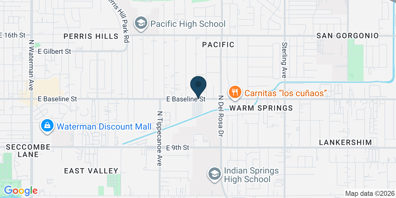 Map showing San Bernardino County, CA