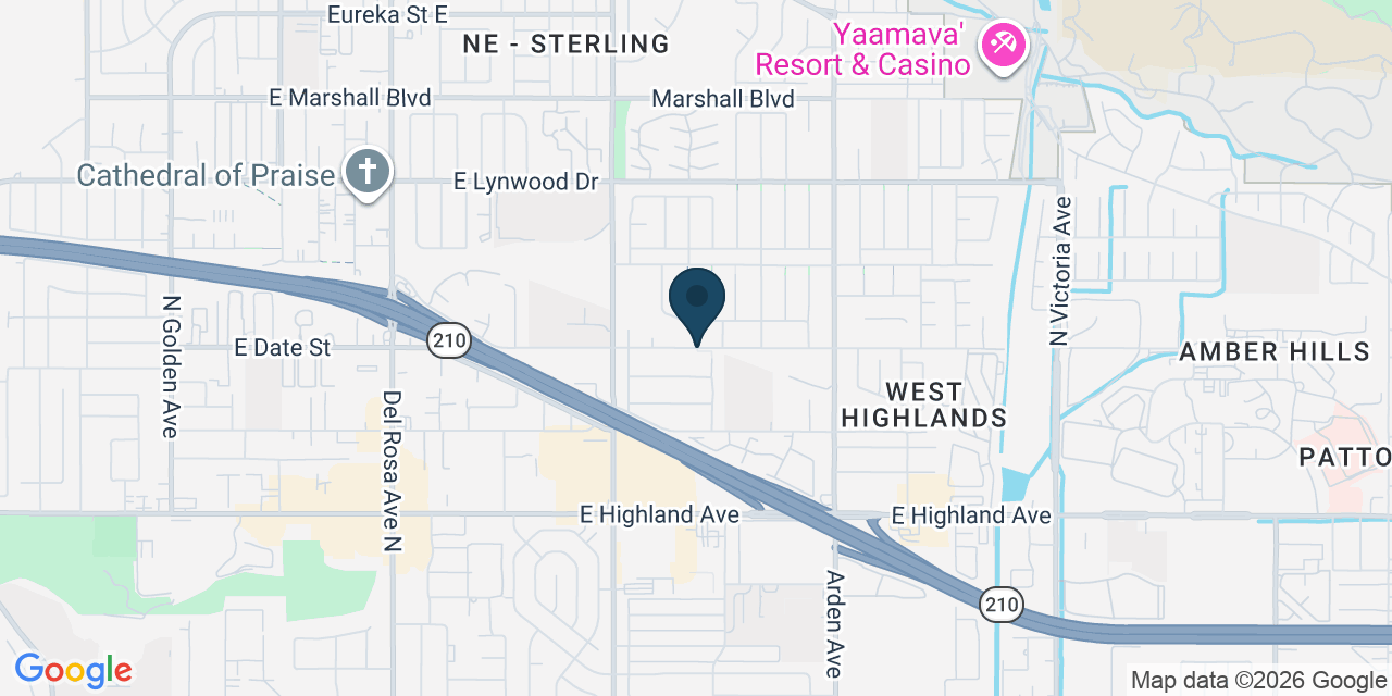 Map showing San Bernardino County, CA