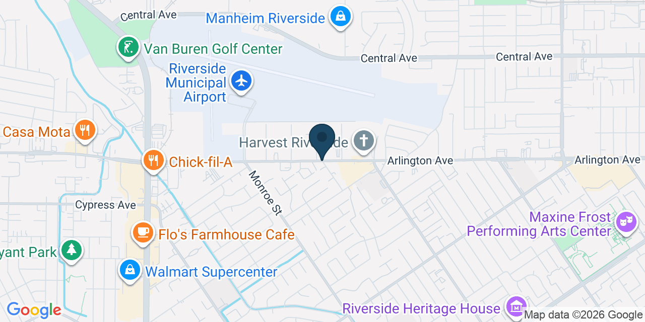 Map showing Riverside, Riverside County, CA